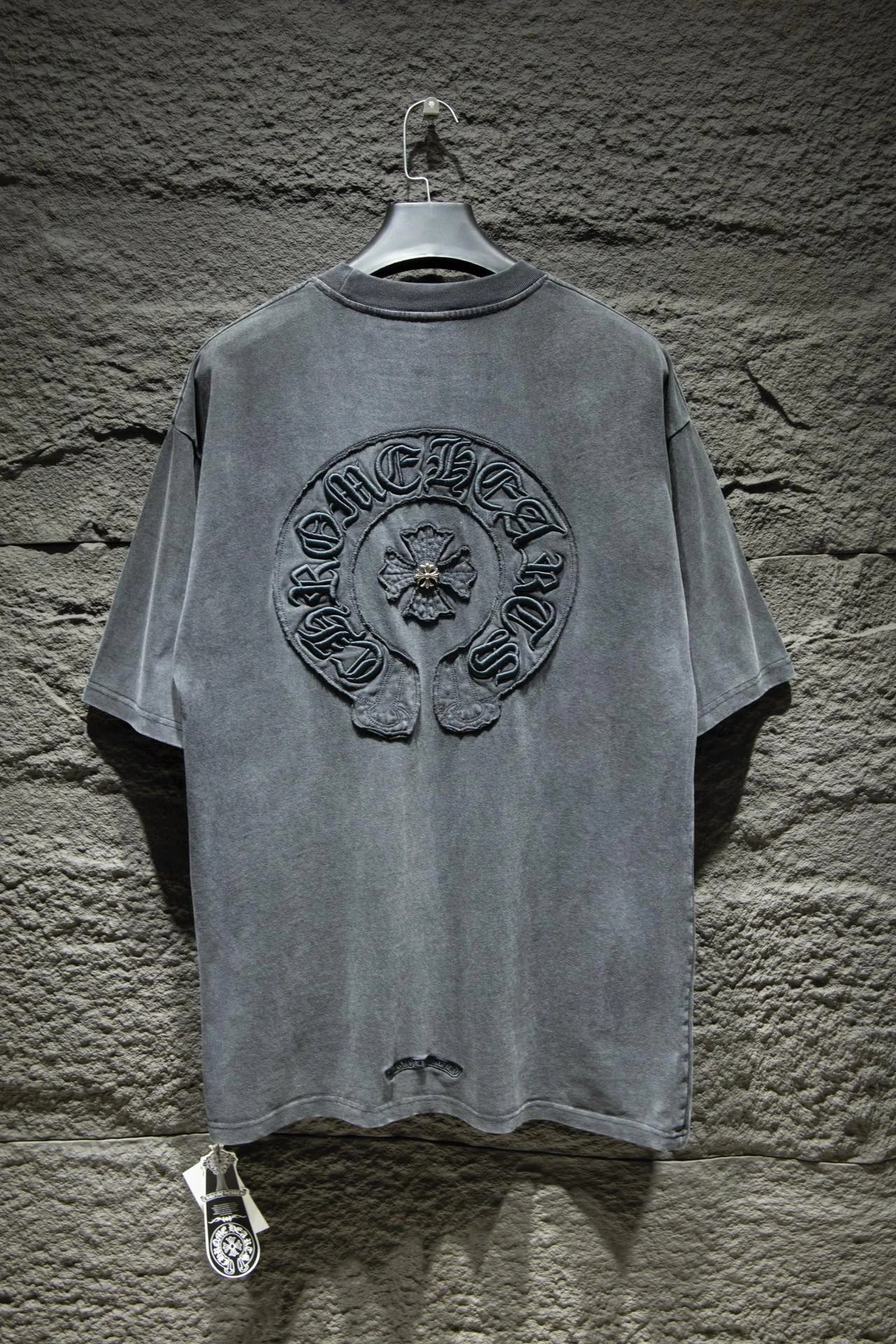 Chrome Hearts T-Shirts Short-Sleeve Graphic Print T-Shirt — 7002 wash water black