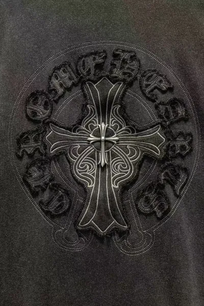 Chrome Hearts Cross Logo Embroidered Black Hoodie - 10