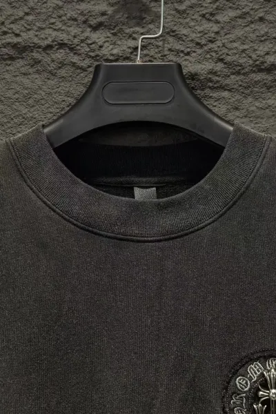 Chrome Hearts Cross Logo Embroidered Black Hoodie - 5