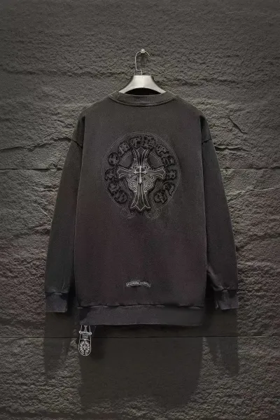 Chrome Hearts Cross Logo Embroidered Black Hoodie - 4