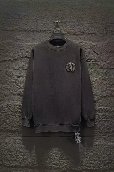 Chrome Hearts Cross Logo Embroidered Black Hoodie - 3