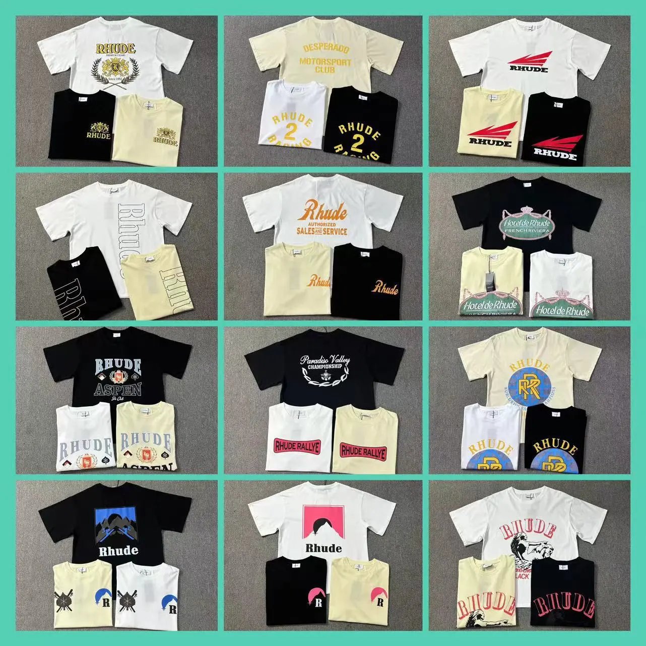 Rhude Black and White Short Sleeve T-Shirts Combo Pack