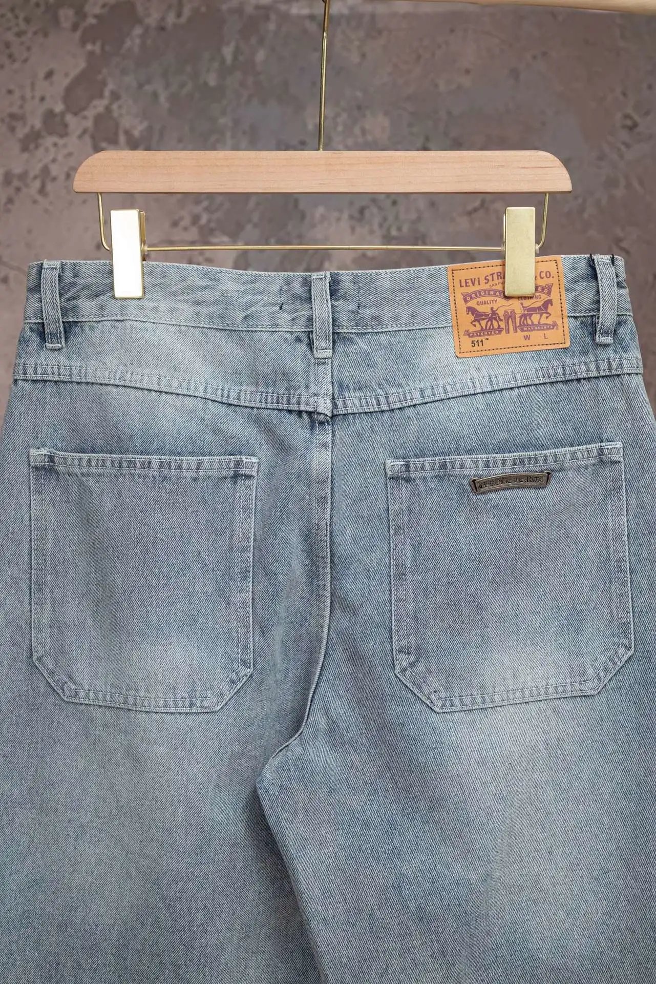 Distressed Cross Print Denim Jeans photo 8