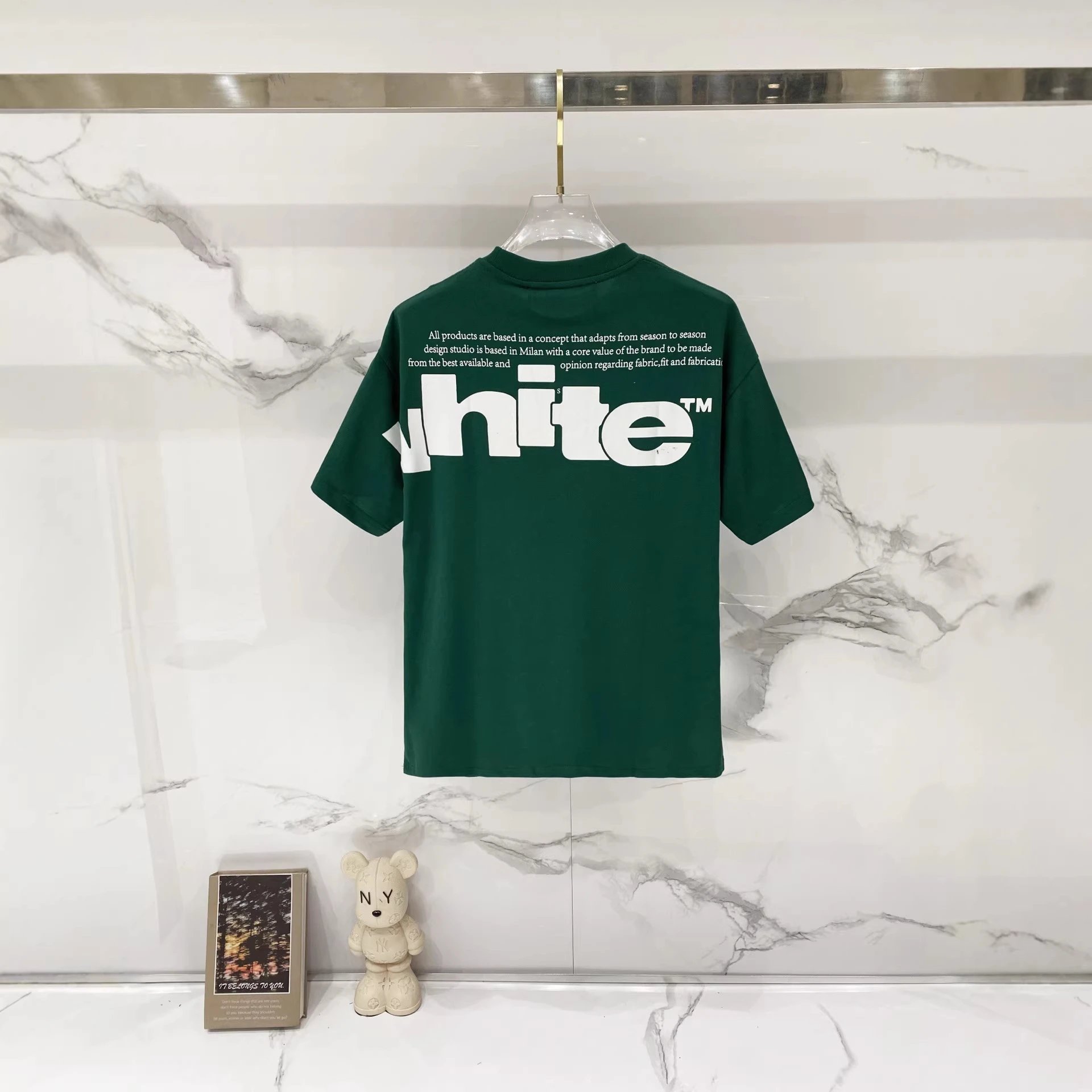Off White Logo Green Graphic T-Shirt