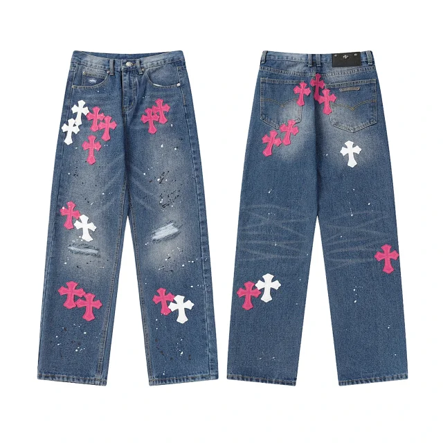 Unbranded Jeans Loose-Fit Cross Appliqué product detail image 16