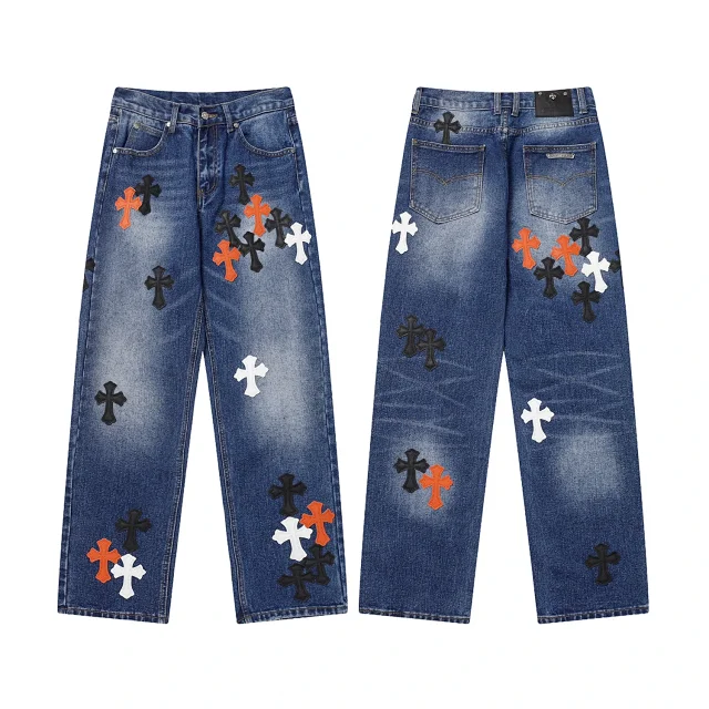 Unbranded Jeans Loose-Fit Cross Appliqué product detail image 10
