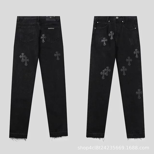 Unbranded Jeans Loose-Fit Cross Appliqué product detail image 3