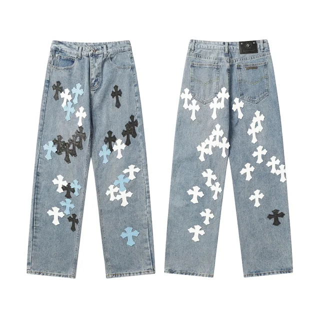 Unbranded Jeans Loose-Fit Cross Appliqué product detail image 21