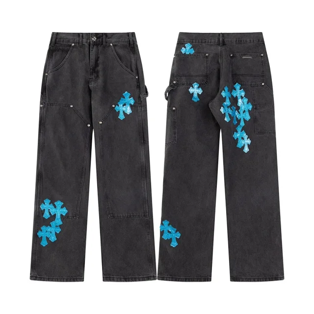 Unbranded Jeans Loose-Fit Cross Appliqué product detail image 48