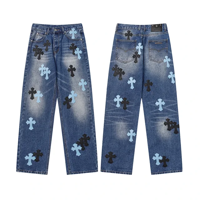 Unbranded Jeans Loose-Fit Cross Appliqué product detail image 11