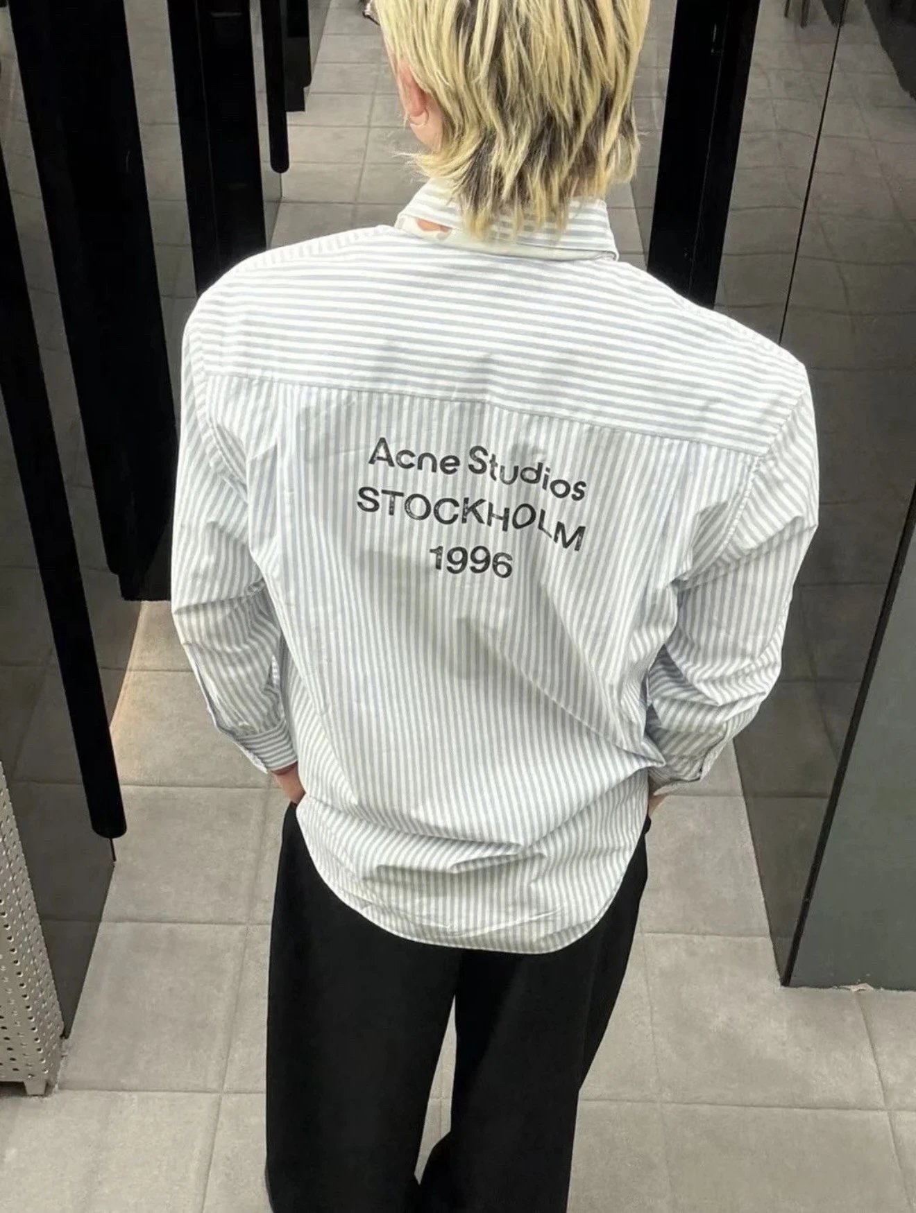 1996 Vintage Print Striped Shirt photo 4