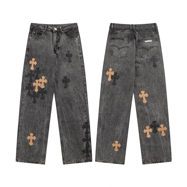 Unbranded Jeans Loose-Fit Cross Appliqué product detail image 13