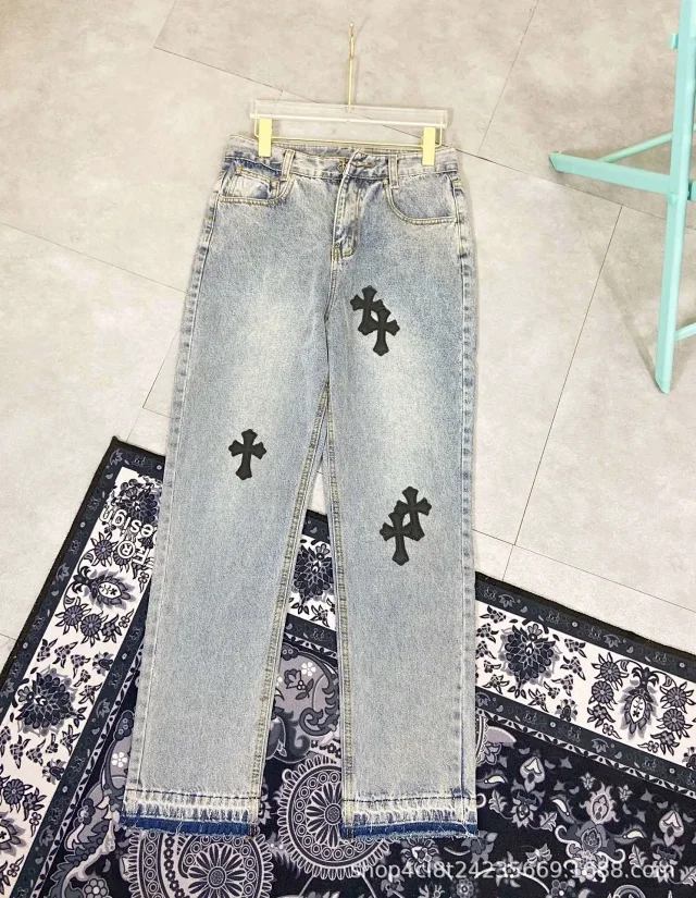 Unbranded Jeans Loose-Fit Cross Appliqué product detail image 37