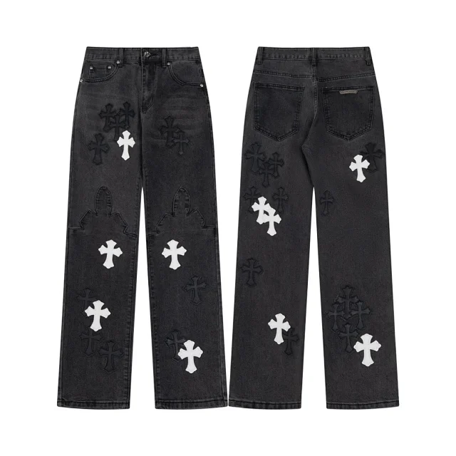 Unbranded Jeans Loose-Fit Cross Appliqué product detail image 43