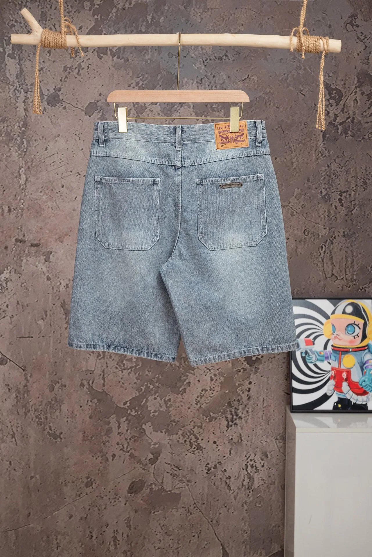 Distressed Cross Print Denim Jeans photo 6
