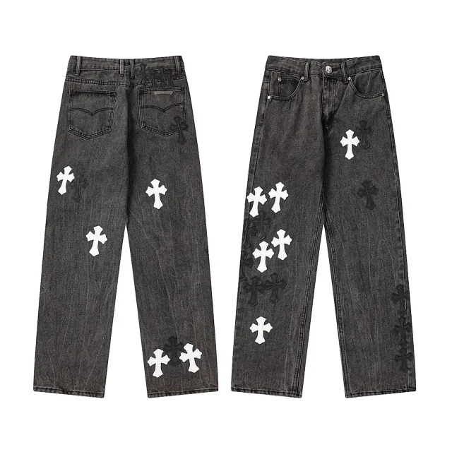 Unbranded Jeans Loose-Fit Cross Appliqué product detail image 19