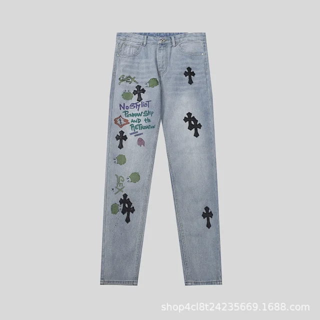 Unbranded Jeans Loose-Fit Cross Appliqué product detail image 25