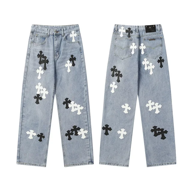 Unbranded Jeans Loose-Fit Cross Appliqué product detail image 20