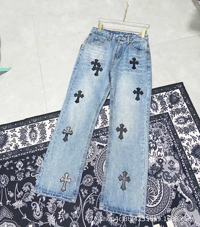 Unbranded Jeans Loose-Fit Cross Appliqué product detail image 34