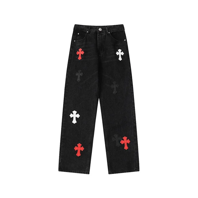 Unbranded Jeans Loose-Fit Cross Appliqué product detail image 32