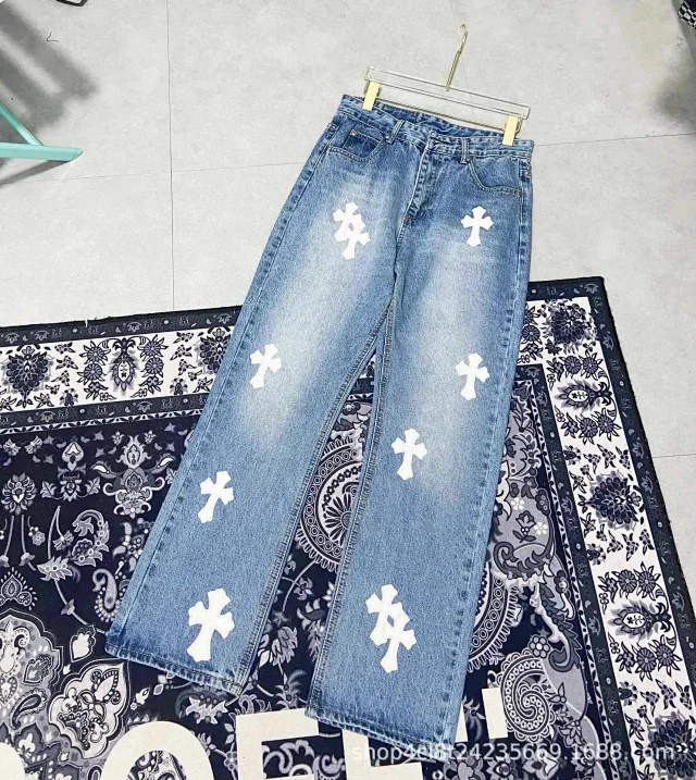 Unbranded Jeans Loose-Fit Cross Appliqué product detail image 39