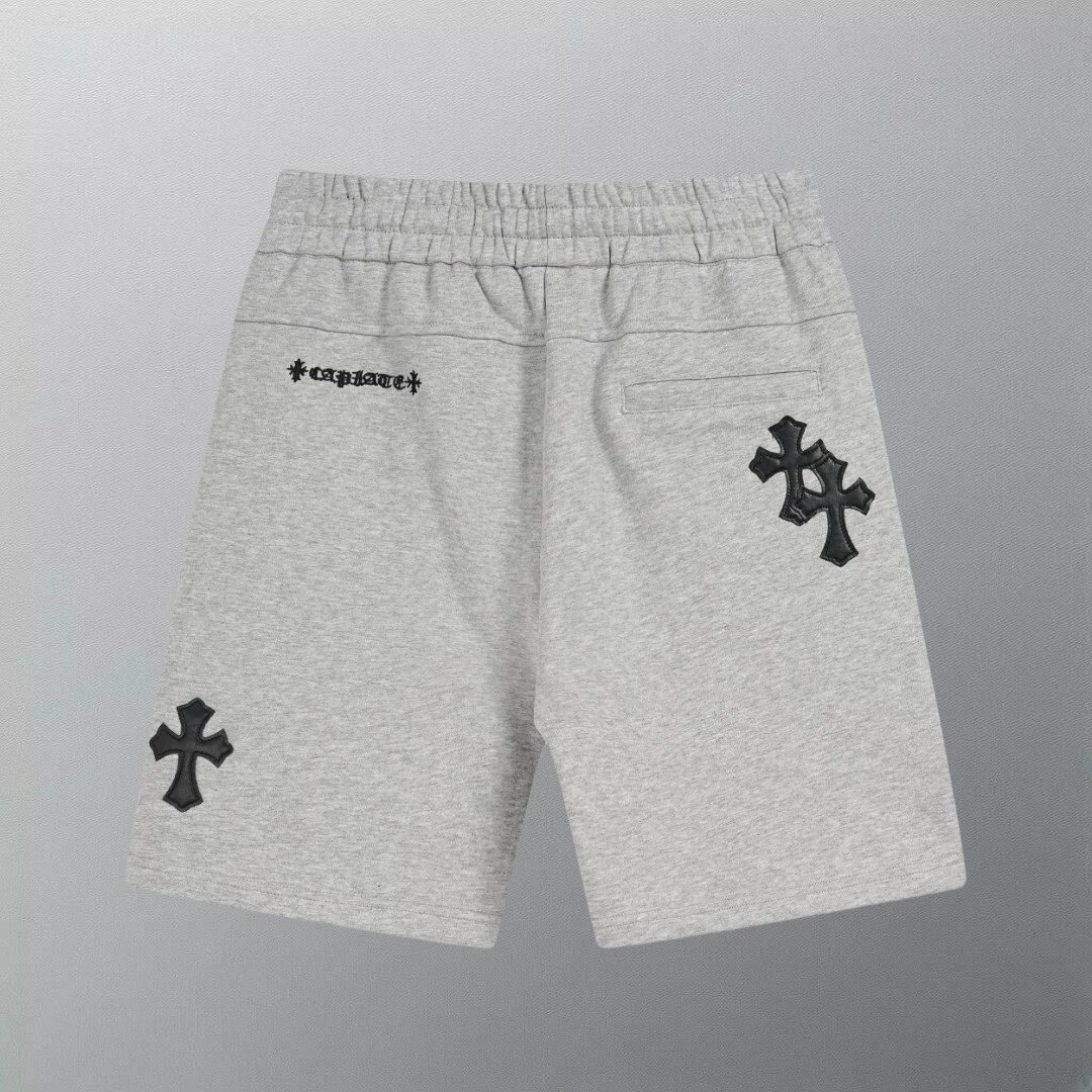 Grey Heather Sweatshorts With Zip Pockets And Embroidered Logo