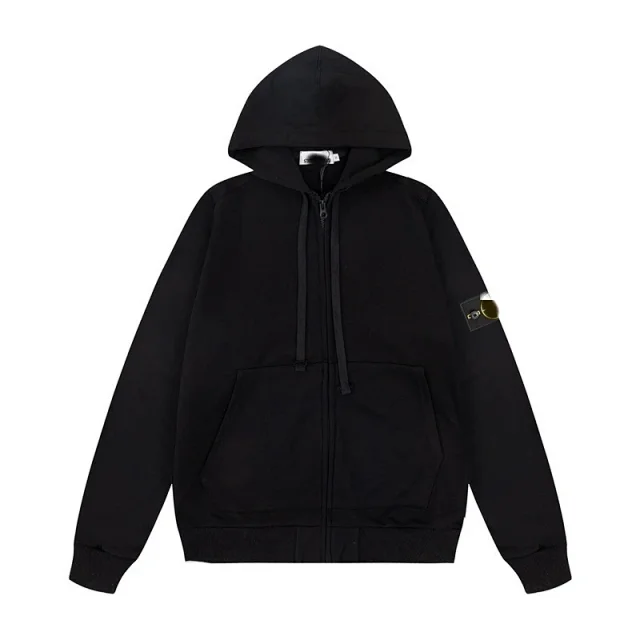 Stone Island Hoodies & Sweatshirts Zip-Up Hooded Sweatshirt with Sleeve Badge product detail image 5