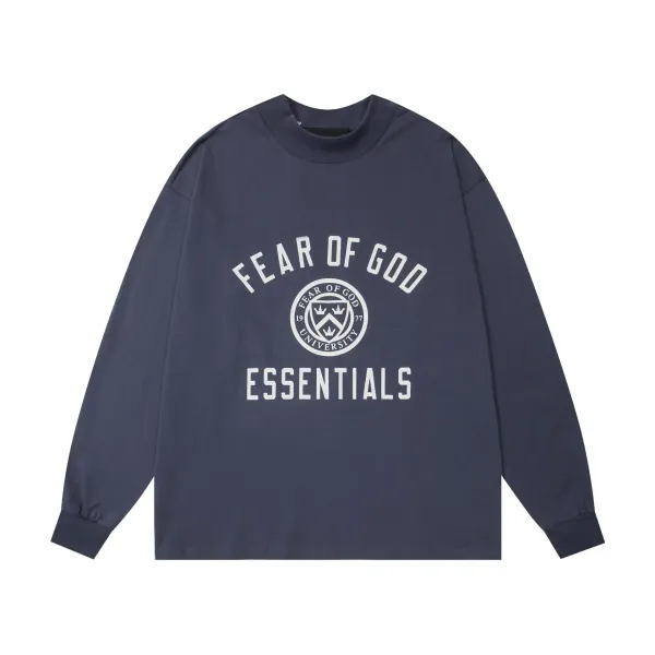 Fear of God Essentials University Arch Long Sleeve T-Shirt Navy - 1