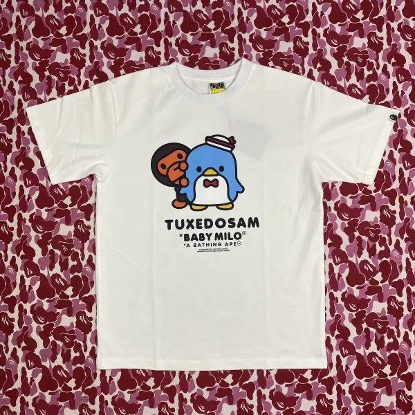 A Bathing Ape x Sanrio Hello Kitty x Baby Milo White T-Shirt - 12