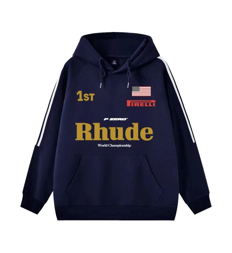Vintage Racing Striped Hoodie photo 4