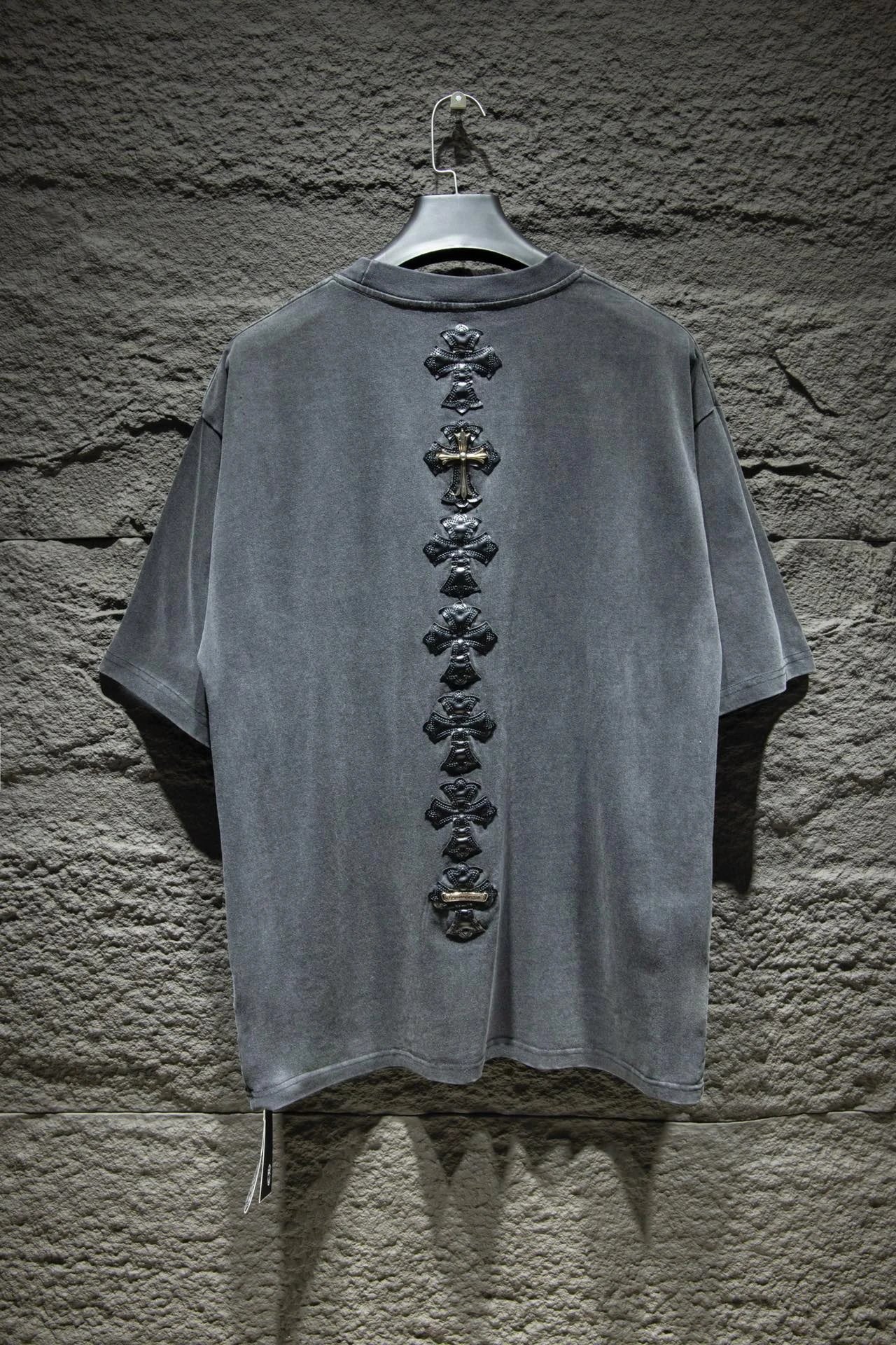 Chrome Hearts T-Shirts Short-Sleeve Graphic Print T-Shirt — 7011 washed black