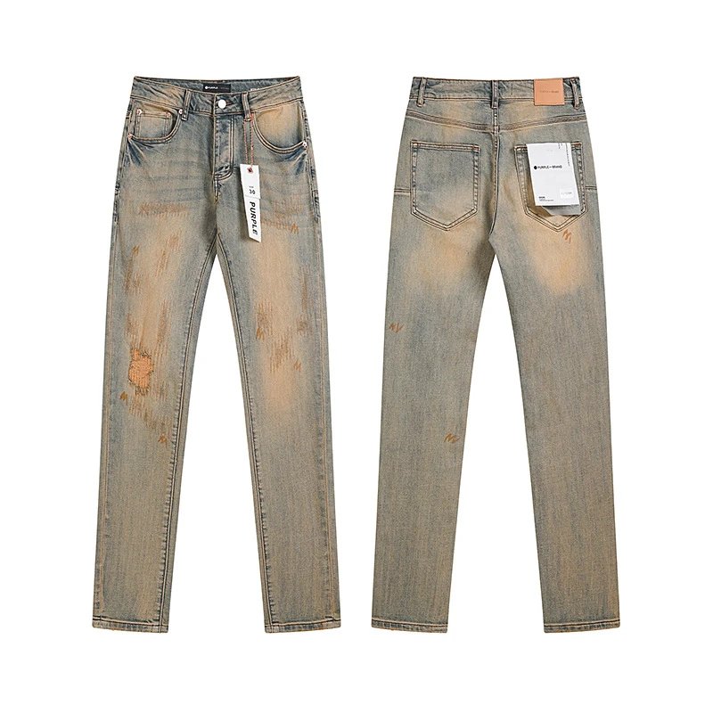 Splatter-Paint Print Distressed Casual Denim Jeans photo 4