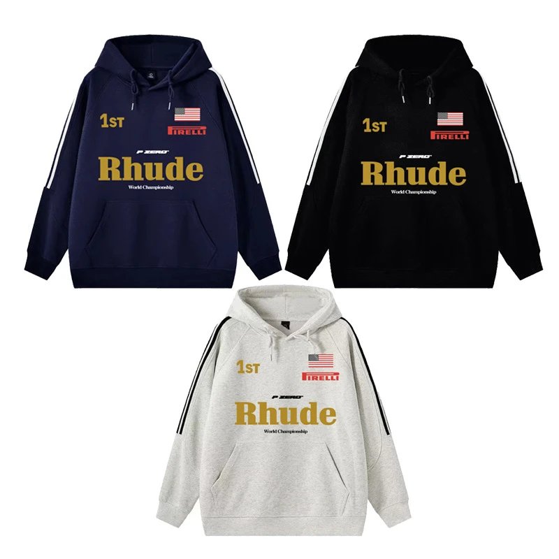 Vintage Racing Striped Hoodie photo 6