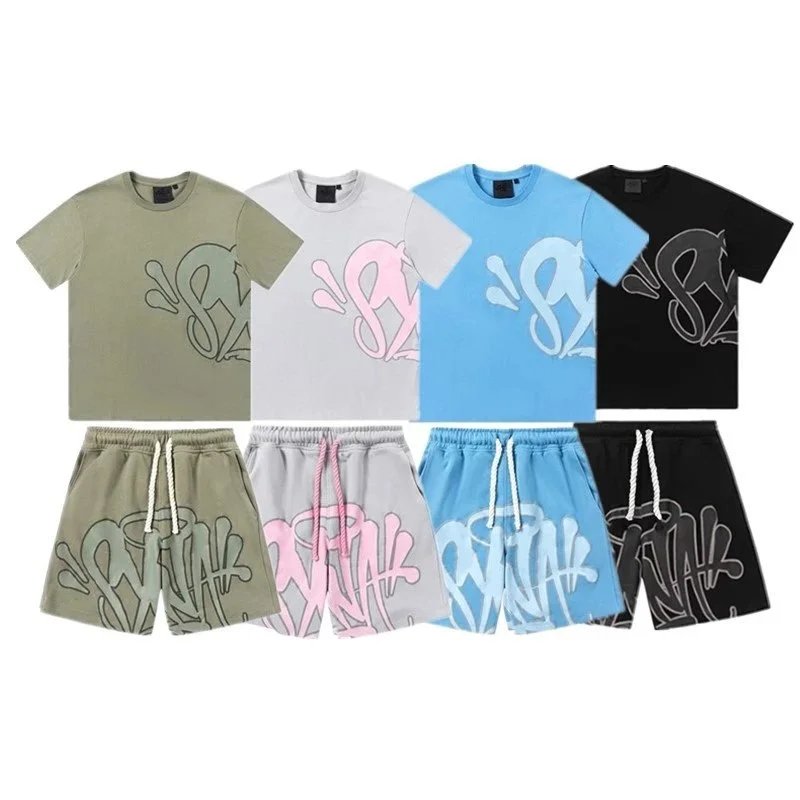 Unisex Graffiti Print Streetwear T-Shirt and Shorts Set, Relaxed Fit, Summer 1