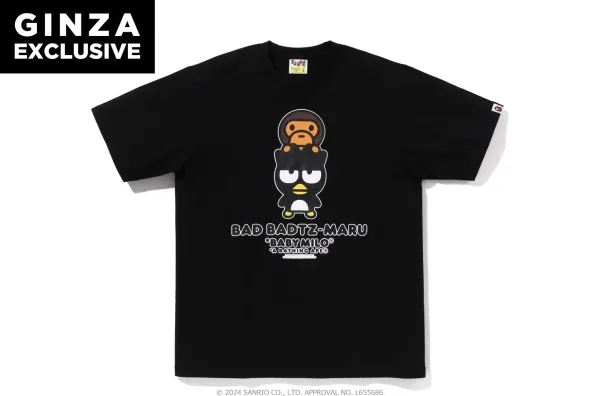 A Bathing Ape x Sanrio Badtz-Maru x Baby Milo Black T-Shirt - 1