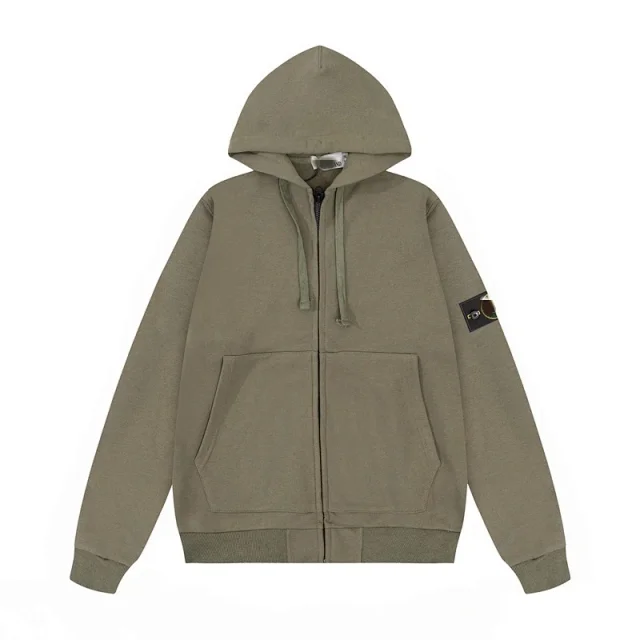 Stone Island Hoodies & Sweatshirts Zip-Up Hooded Sweatshirt with Sleeve Badge product detail image 9
