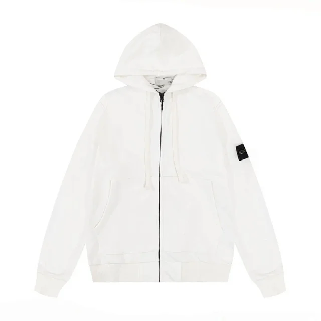 Stone Island Hoodies & Sweatshirts Zip-Up Hooded Sweatshirt with Sleeve Badge product detail image 3