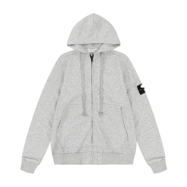 Stone Island Hoodies & Sweatshirts Zip-Up Hooded Sweatshirt with Sleeve Badge product detail image 19