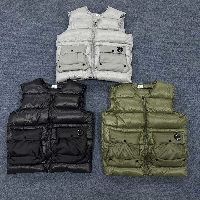 C.P. Company Vests Quilted Lens Pocket Puffer Vest product detail image 3