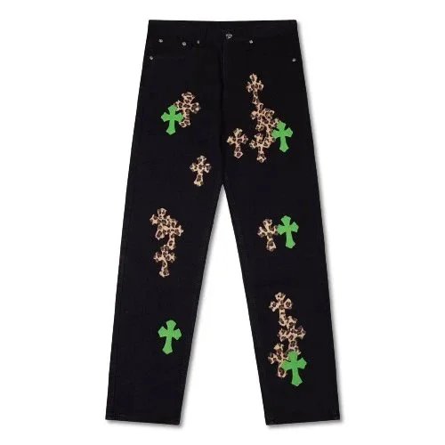 Chrome Hearts Cross Patch Black Jeans - 1