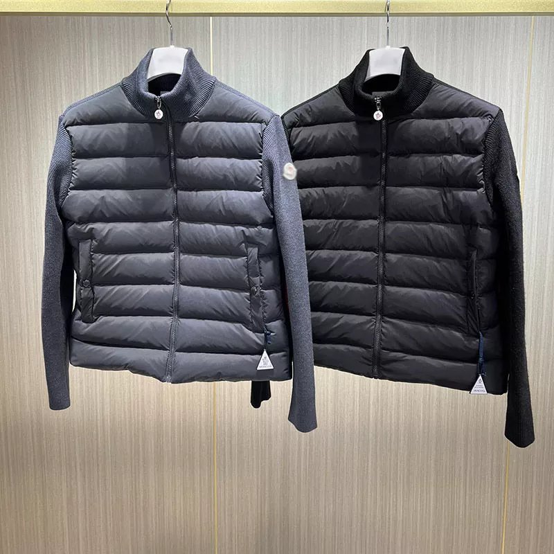 秋上新男装立领针织拼接羽绒服外套蒙家休闲百搭两侧字母外穿上衣NFC SCAN