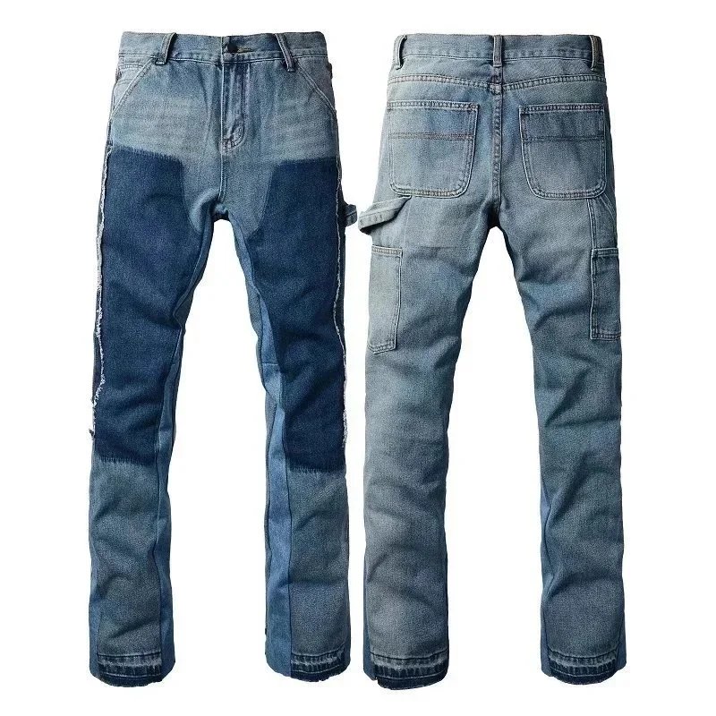 Patchwork Denim Carg