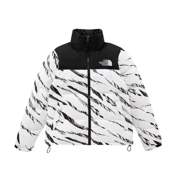 The North Face 1996 Retro Nuptse Jacket White/Black Abstract Print Down Jacket - 1