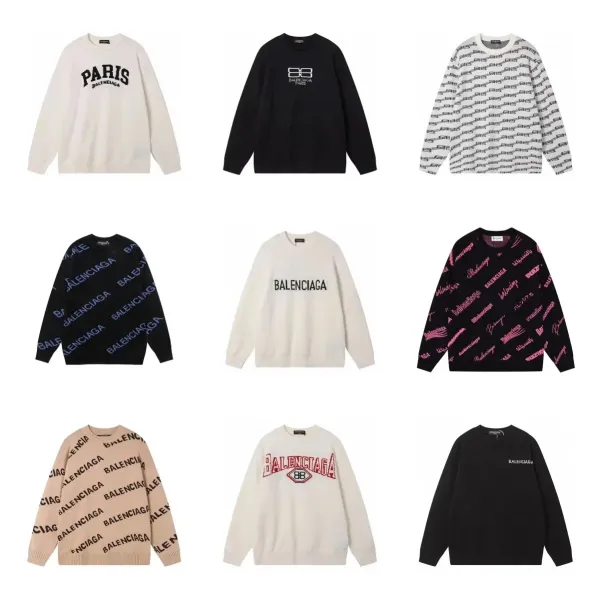 Balenciaga Paris Knit Sweater Black - 3