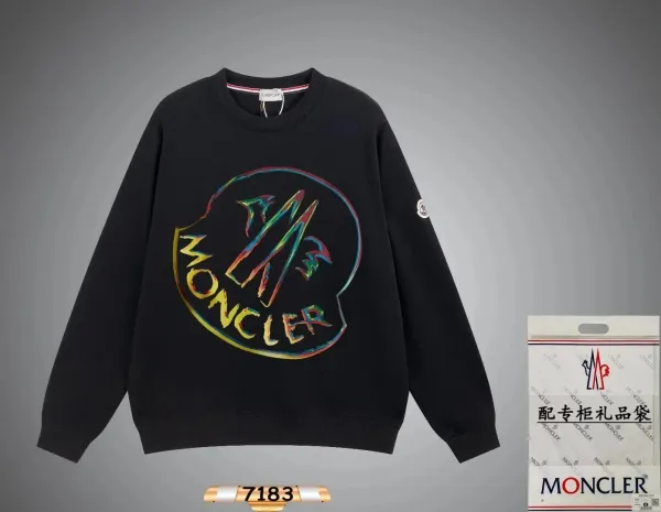 Moncler Rainbow Logo Black Hoodie - 1
