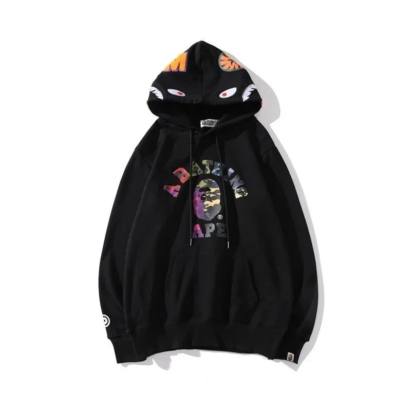 A Bathing Ape Shark Hoodie Black Multicolor - 1