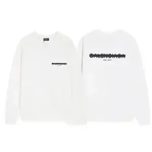 Balenciaga Logo Print White Long-Sleeve T-Shirt - 1