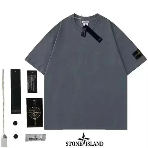 Stone Island Compass Logo T-Shirt Gray - 1