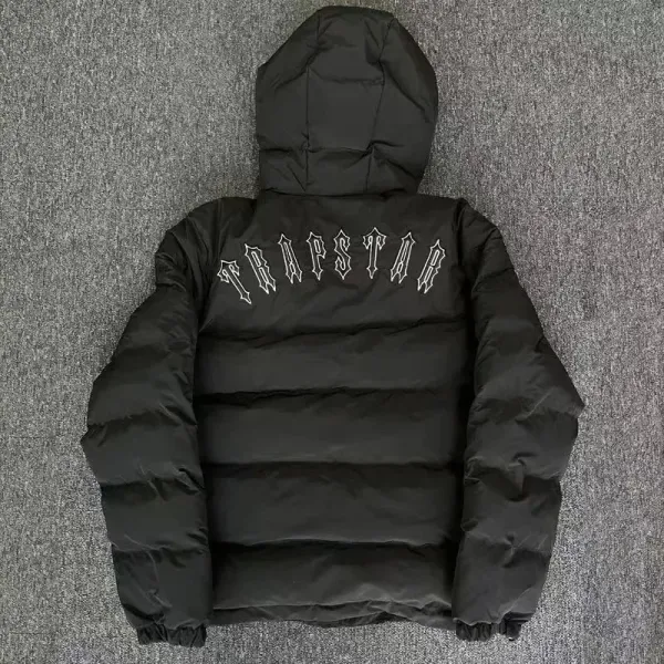 Design Puffer Jacket with Polka Dot Patch Black Down-Jacket - 11