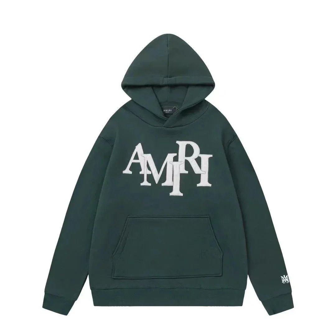 Amiri Logo Embroidered Beige Hoodie - 3